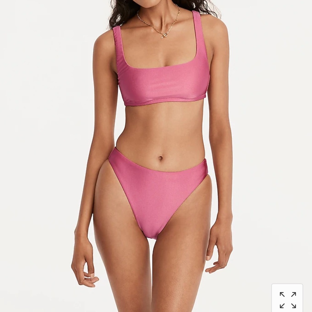 New J Crew shiny pink bikini XS